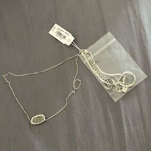 Kendra Scott Elisa Herringbone Silver Multi Strand Necklace in Platinum Drusy
